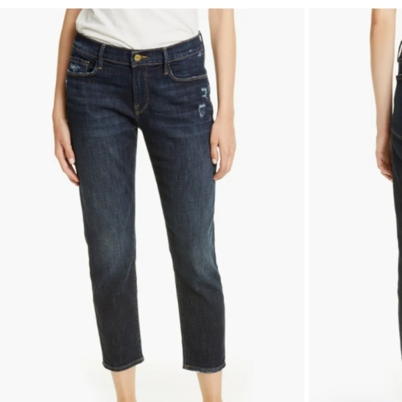 FRAME Le Garcon Crop Boyfriend Jeans Covant 32 - Picture 3 of 15